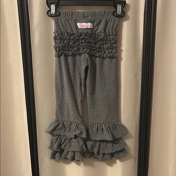 Ruffle Butts Gray Leggings with Cascading Ruffles - Picture 3 of 4